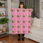 custom blanket with dog's photo and name with pink background
