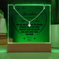 To My Daughter Mom Loves You Lighted Plaque with Pendant Necklace