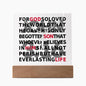 John 3 16 plaque with necklace