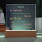 Personalized Plaque For Kids Go Confidently In The Direction Of Your Dreams, Color LED