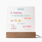 Personalized Plaque For Kids Go Confidently In The Direction Of Your Dreams, Color LED
