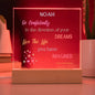 Personalized Plaque For Kids Go Confidently In The Direction Of Your Dreams, Color LED