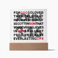 John 3:16 Plaque For God So Loved The World Bible Verse