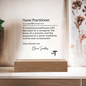 Personalized Nurse Practitioner Plaque
