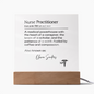 Personalized Nurse Practitioner Plaque