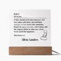 Personalized Gift For Baker Definition Name Plaque