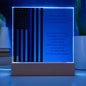 Personalized Retired Police Officer Gift Plaque With Blue LED Light