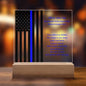 Personalized Retired Police Officer Gift Plaque With Clear LED Light