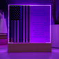 Personalized Retired Police Officer Gift Plaque With Purple LED Light
