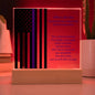 Personalized Retired Police Officer Gift Plaque With Red LED Light
