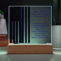 Personalized Retired Police Officer Gift Plaque With White LED Light