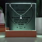To My Daughter Dad Loves You Lighted Plaque with Pendant Necklace