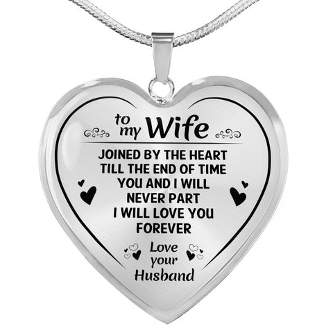 To My Wife Love You Forever Heart Necklace
