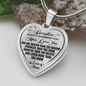 To My Daughter Always Remember Mom Loves You Heart Necklace