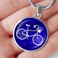 Blue Bicycle Pendant Necklace