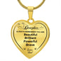 To My Daughter Love Dad Heart Necklace You Are Beautiful Brilliant Powerful Brave