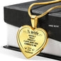 To My Wife Happily Truly Sweetly Heart Necklace