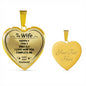 To My Wife Happily Truly Sweetly Heart Necklace
