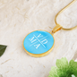 VDMA Lutheran Faith Necklace On Sky Blue Background