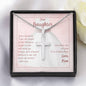 Personalized Cross Necklace for Daughter's First Communion From Mom On Message Card