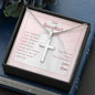 Personalized Cross Necklace for Daughter's First Communion From Mom On Message Card