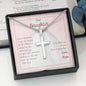 Personalized Cross Necklace for Daughter's First Communion From Mom On Message Card