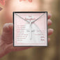 Personalized Cross Necklace for Daughter's First Communion From Mom On Message Card