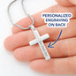 Personalized Cross Necklace for Daughter's First Communion From Mom On Message Card