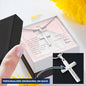 Personalized Cross Necklace for Daughter's First Communion From Mom On Message Card