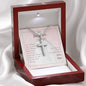Personalized Cross Necklace for Daughter's First Communion From Mom On Message Card