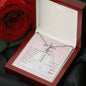 Personalized Cross Necklace for Daughter's First Communion From Mom On Message Card