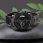 Rugged Stainless Steel Custom Engraved Black Watch For Men