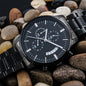 Rugged Stainless Steel Custom Engraved Black Watch For Men