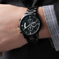 Rugged Stainless Steel Custom Engraved Black Watch For Men