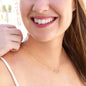Solid Yellow Gold Hearts Necklace Accented With Diamonds On Soulmate Message Card