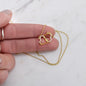 Solid Yellow Gold Hearts Necklace Accented With Diamonds On Soulmate Message Card