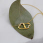 Solid Yellow Gold Hearts Necklace Accented With Diamonds On Soulmate Message Card
