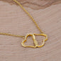 Solid Yellow Gold Hearts Necklace Accented With Diamonds On Soulmate Message Card