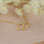 Solid Yellow Gold Hearts Necklace Accented With Diamonds On Soulmate Message Card