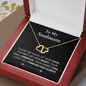 Solid Yellow Gold Hearts Necklace Accented With Diamonds On Soulmate Message Card