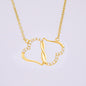 Solid Yellow Gold Hearts Necklace Accented With Diamonds On Soulmate Message Card
