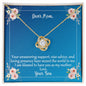 Mom Unwavering Support Love Knot Necklace From Son On Message Card