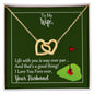Golf Message Card Linked Hearts Necklace for Wife Life Is Over Par