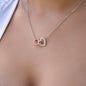 Golf Message Card Linked Hearts Necklace for Wife Life Is Over Par