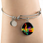 Treble Clef Music Charm Bangle Bracelet
