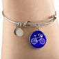 Blue Bicycle Bangle Bracelet