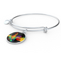 Treble Clef Music Charm Bangle Bracelet