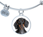 Black and Tan Dachshund Bangle Bracelet