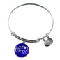 Blue Bicycle Bangle Bracelet