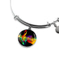 Treble Clef Music Charm Bangle Bracelet